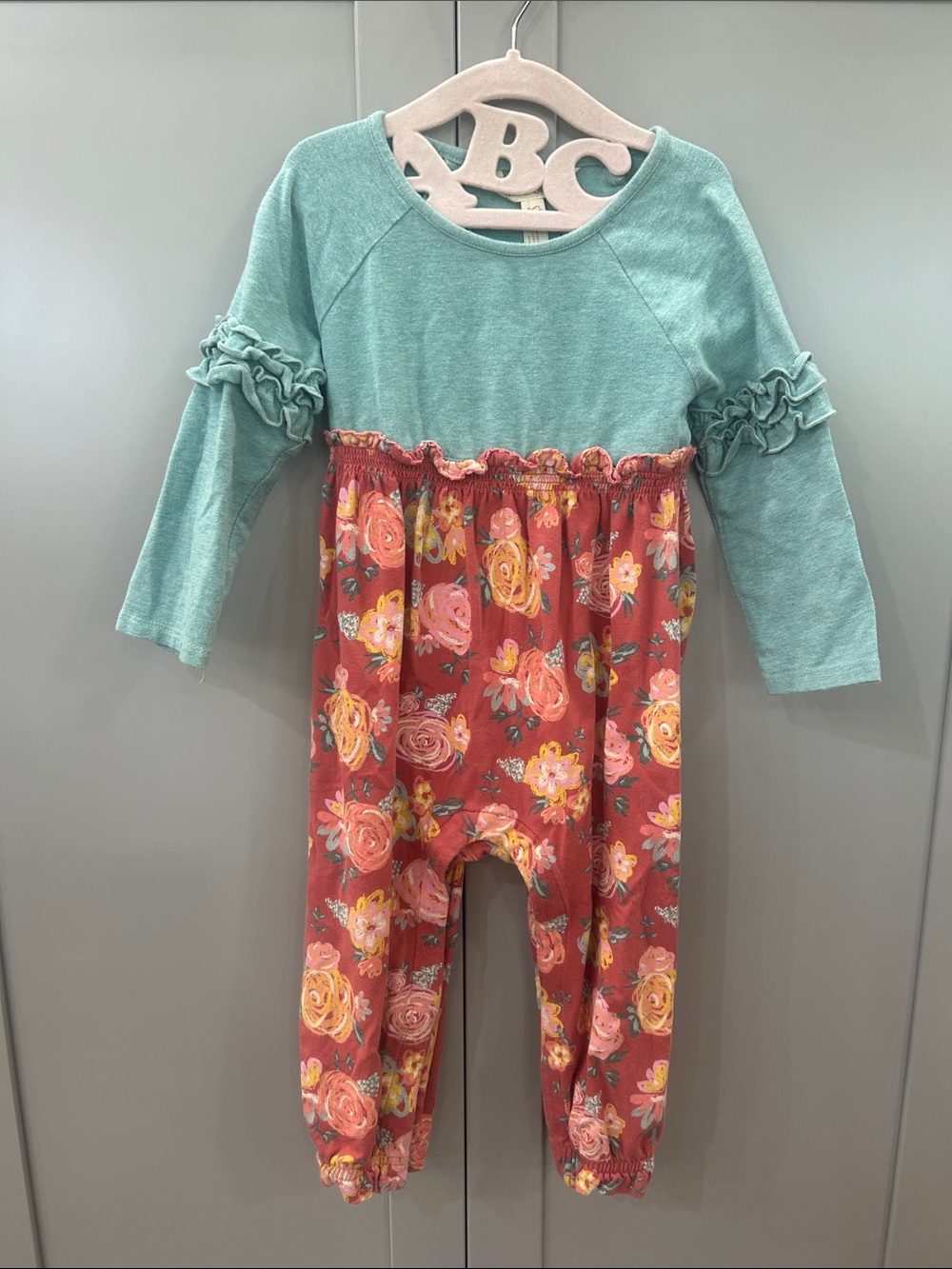 Matilda Jane Girls Long Sleeve Floral Jumpsuit for Fall 18-24M